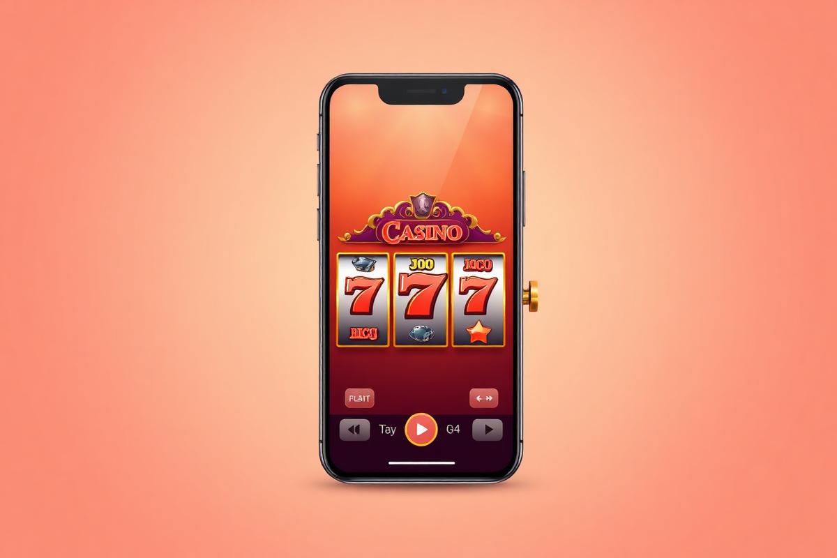 Smartphone mostrando tragaperras de un casino sin licencia optimizado para móvil