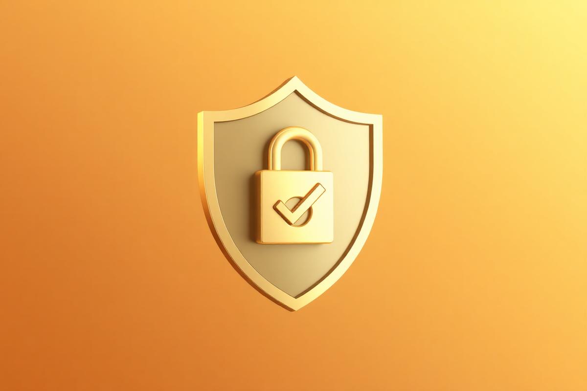 Escudo dorado con candado como símbolo de seguridad en un casino sin licencia española
